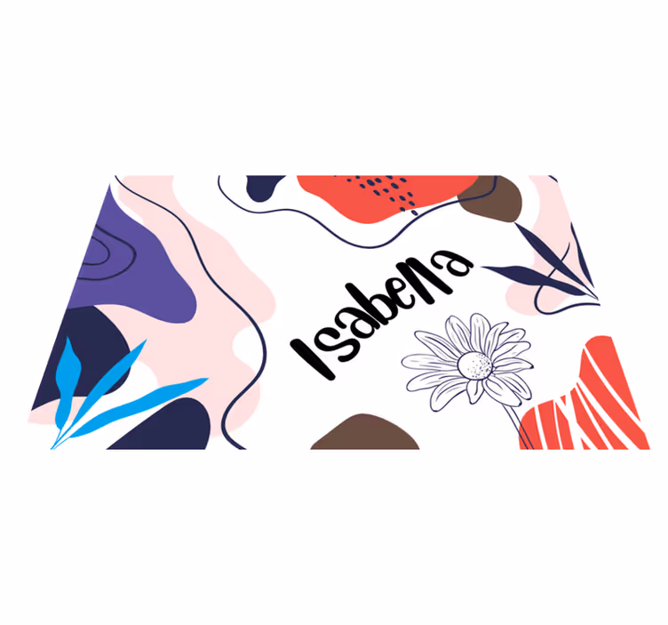 Színes absztrakt virágos tányéralátétek névvel - TenStickers
