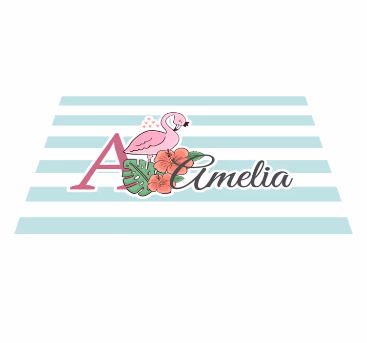 Flamingó monogram amelia tányéralátétek gyermekeknek - TenStickers
