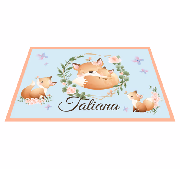 Cuki róka család tányéralátétek gyermekeknek - TenStickers