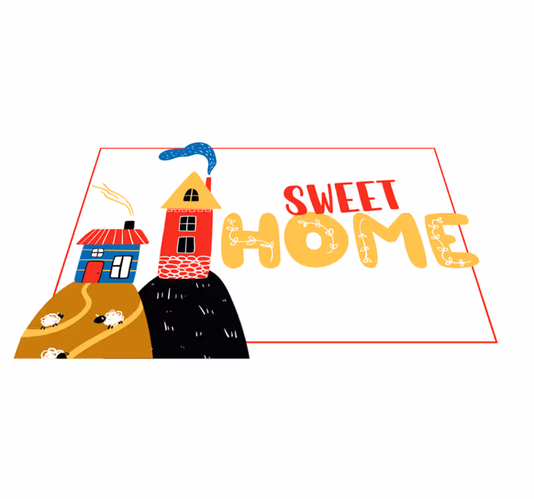 Színes ház jelenet tányéralátétek gyermekeknek - TenStickers