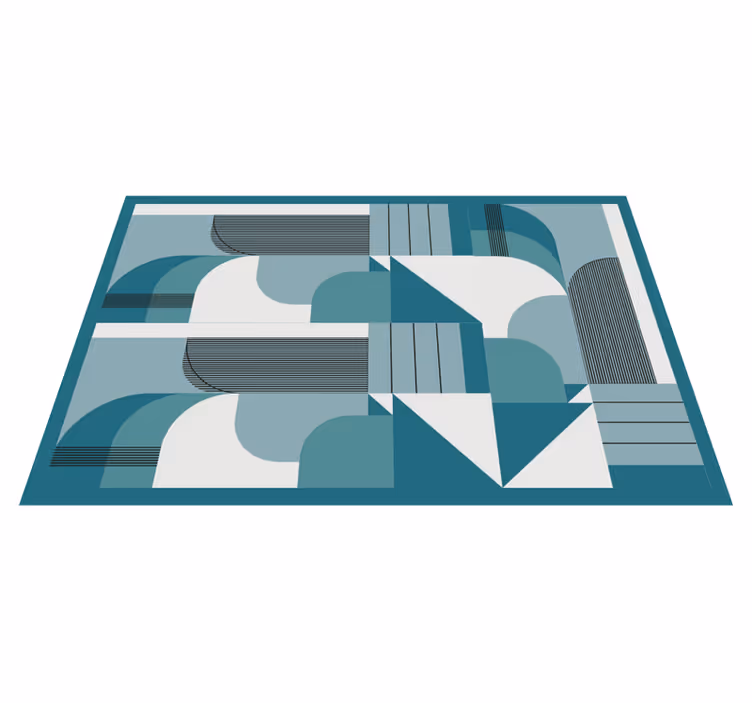Modern tányéralátétek geometrikus teal mintával - TenStickers