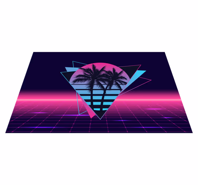 Modern tányéralátétek retro pálma geometriával - TenStickers