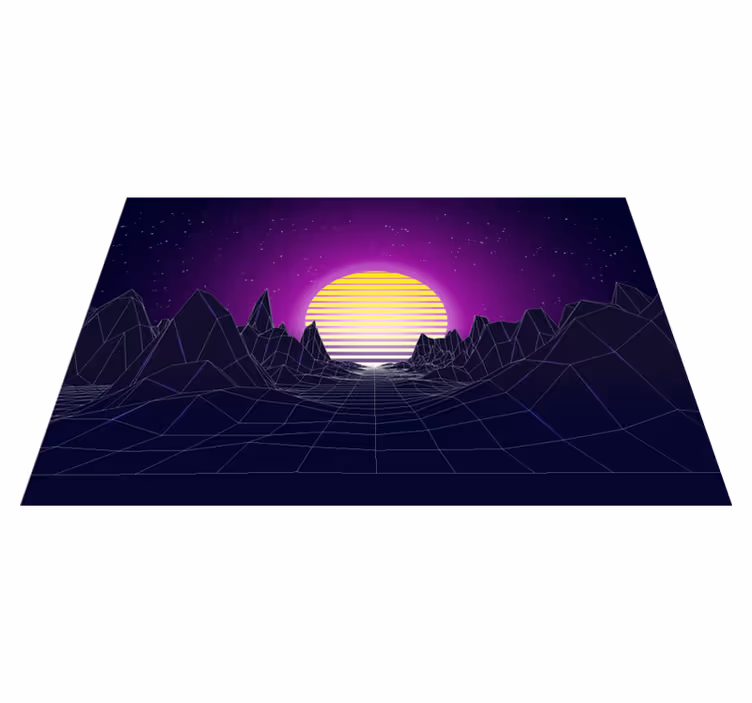 Modern tányéralátétek geometrikus naplementével - TenStickers