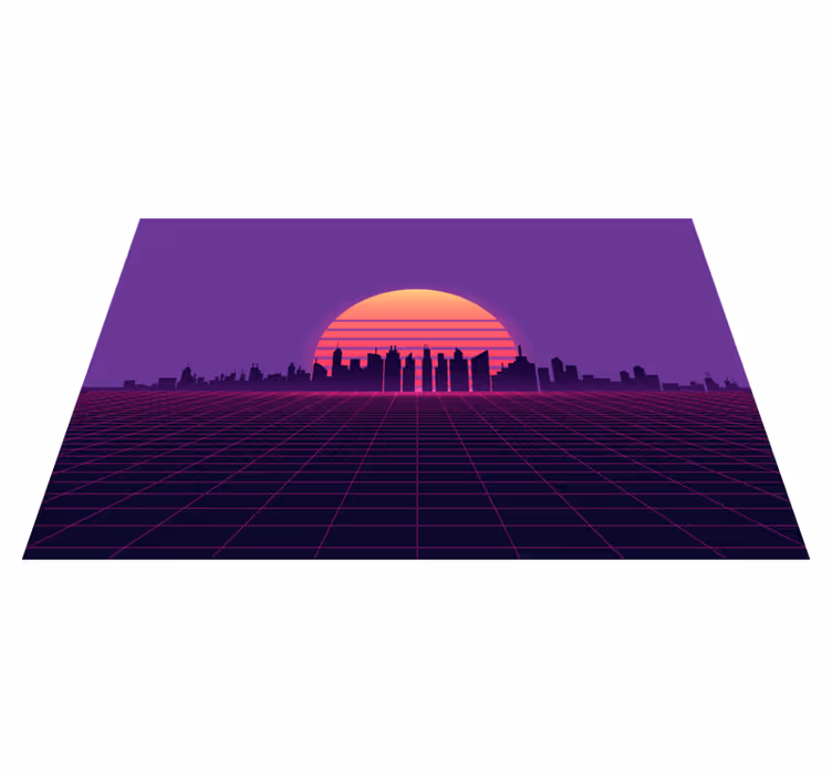 Vaporwave sunset 80-as évek stílusú eredeti alátétek - TenStickers