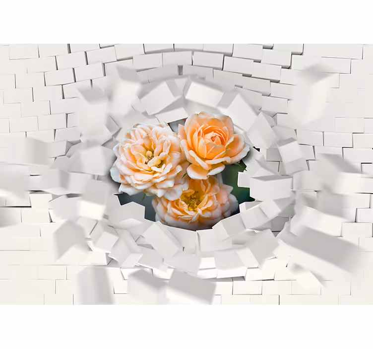 Kirobbanó virágos 3d hatás 3d hatású fototapéta - TenStickers