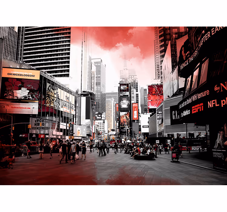 New york vörös és fehér falfestmény - TenStickers