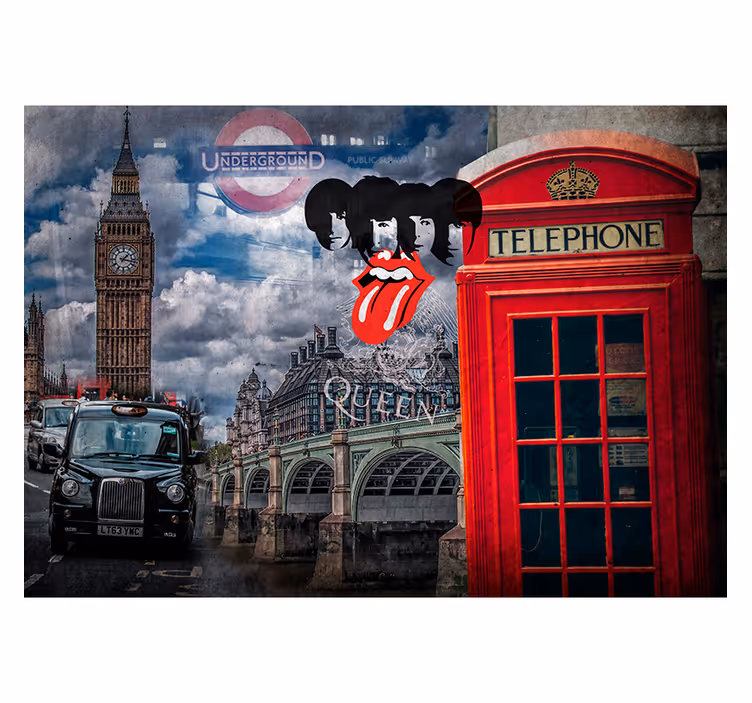 Kollázs londoni falfestmény - TenStickers