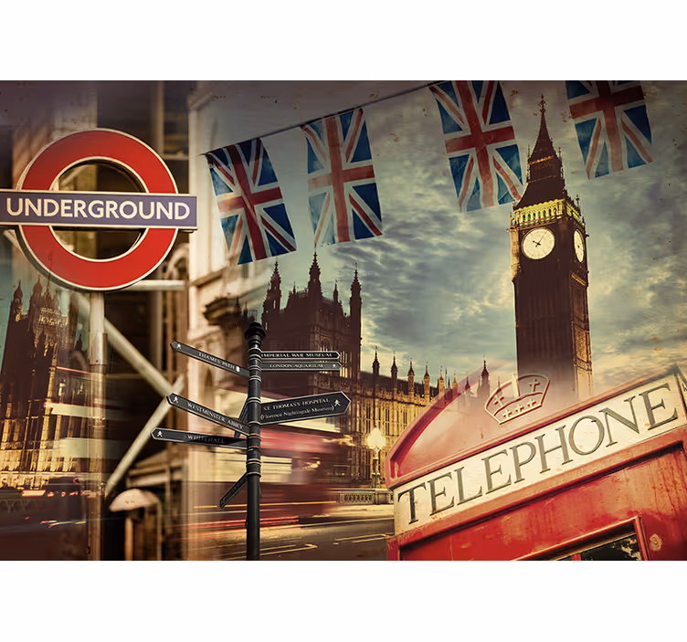 Londoni kollázs Londoni fototapéta - TenStickers