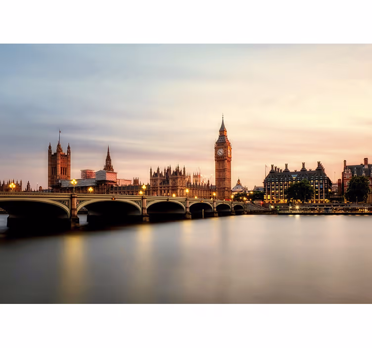 Londoni látkép alkonyat Londoni fototapéta - TenStickers