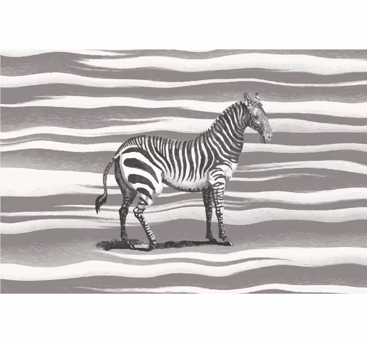 Afrikai stílusú falfestmények - vintage zebra illusztráció - TenStickers