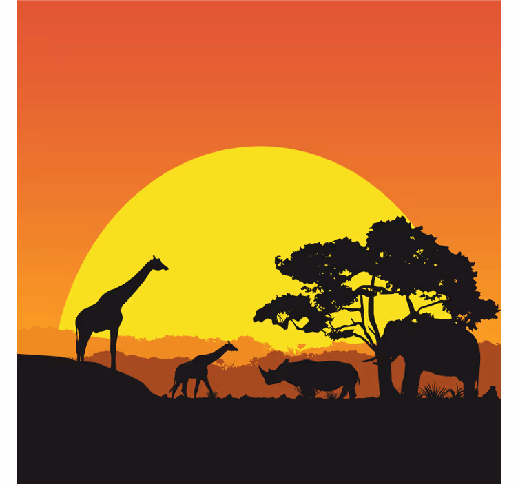 Afrikai stílusú falfestmények - afrikai szavanna - TenStickers