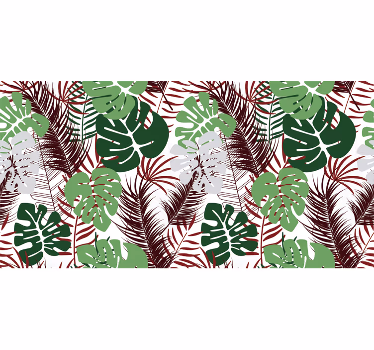 Dzsungel falfestmények - monstera levelek vörös ággal - TenStickers
