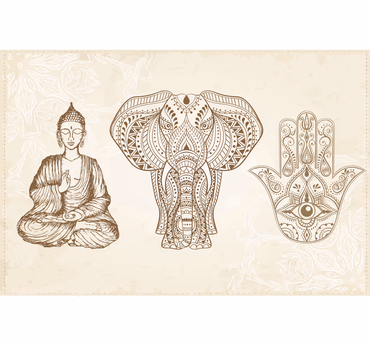 Falfestmények buddha hamsa kéz szimbólum - TenStickers