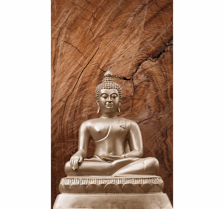 Falfestmények buddha - fából készült buddha - TenStickers