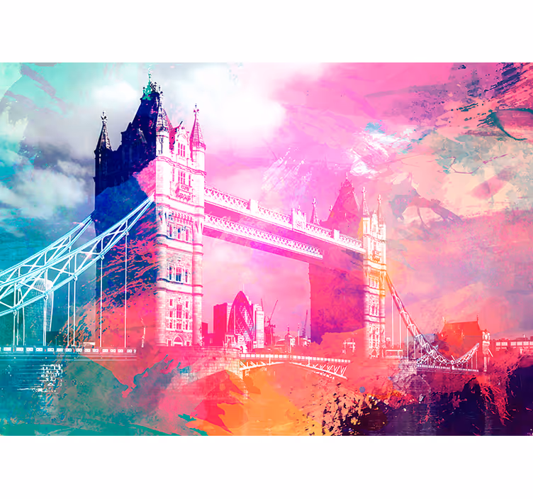Színes híd sziluettje Londoni fototapéta - TenStickers