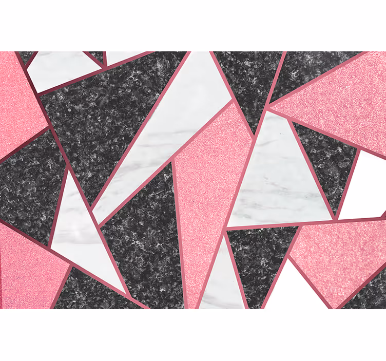 Fotomural konyha rózsaszín és szürke geometrikus formák - TenStickers