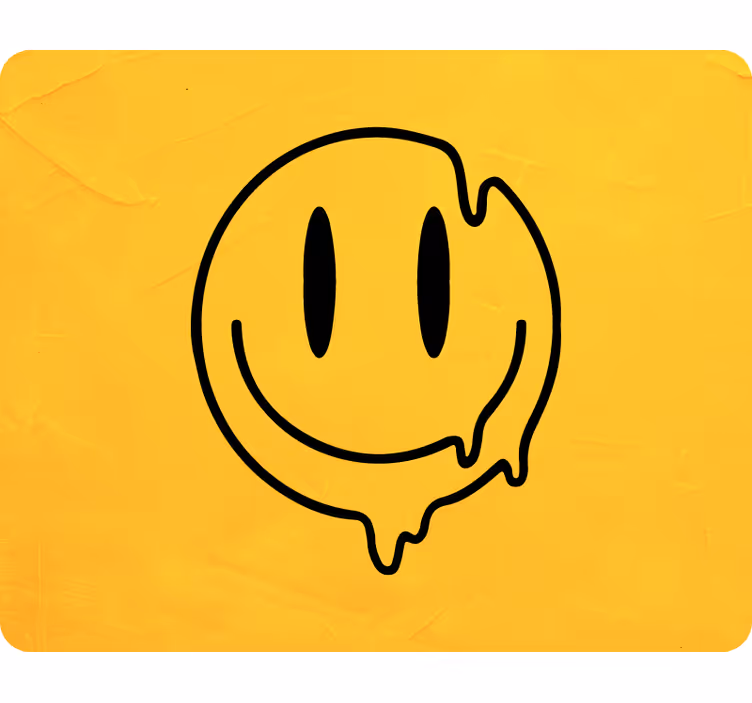 Folyékony mosolygós ikon sárga falfestmények - TenStickers