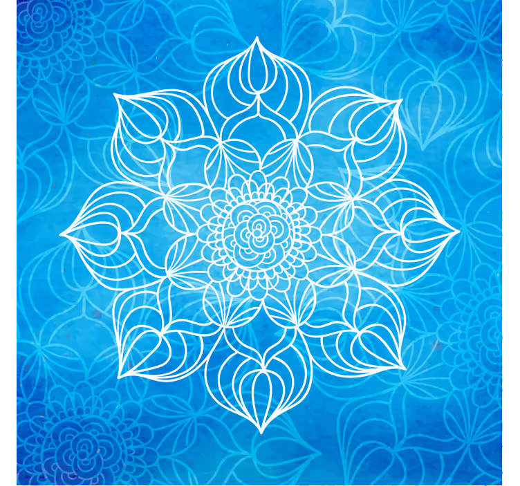 Kék falfestmények - kék festéksplash mandala - TenStickers