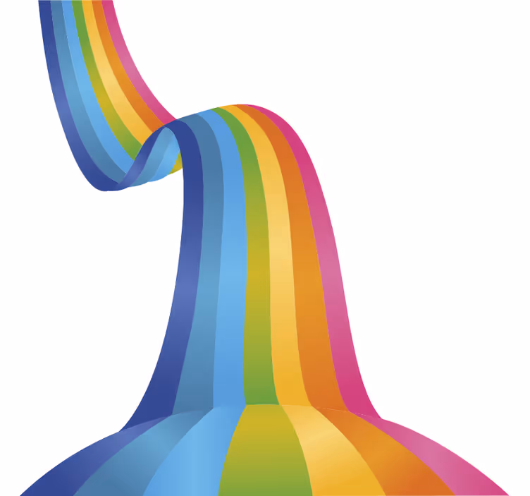 Fehér falfestmények szivárványos dekorációval - TenStickers