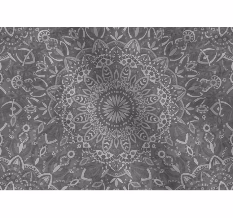 Szürke falfestmények bonyolult mandala mintával - TenStickers