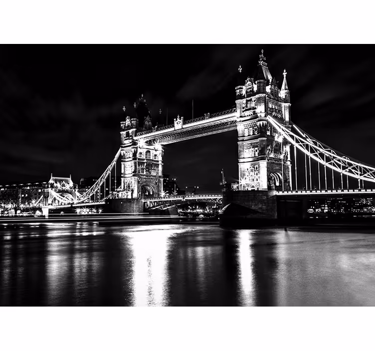 Fekete falfestmények london híd éjszaka - TenStickers