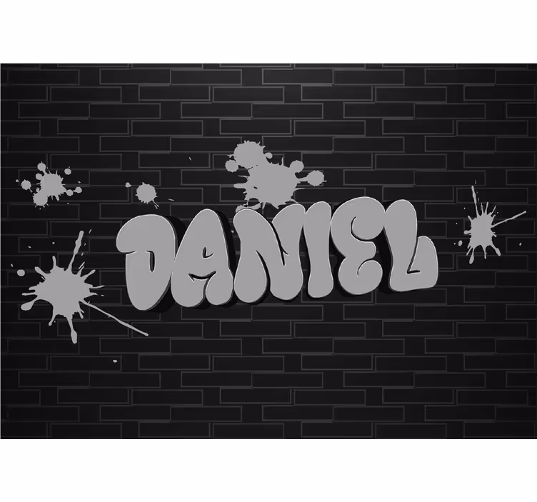 Fekete falfestmények névvel ellátott graffiti - TenStickers