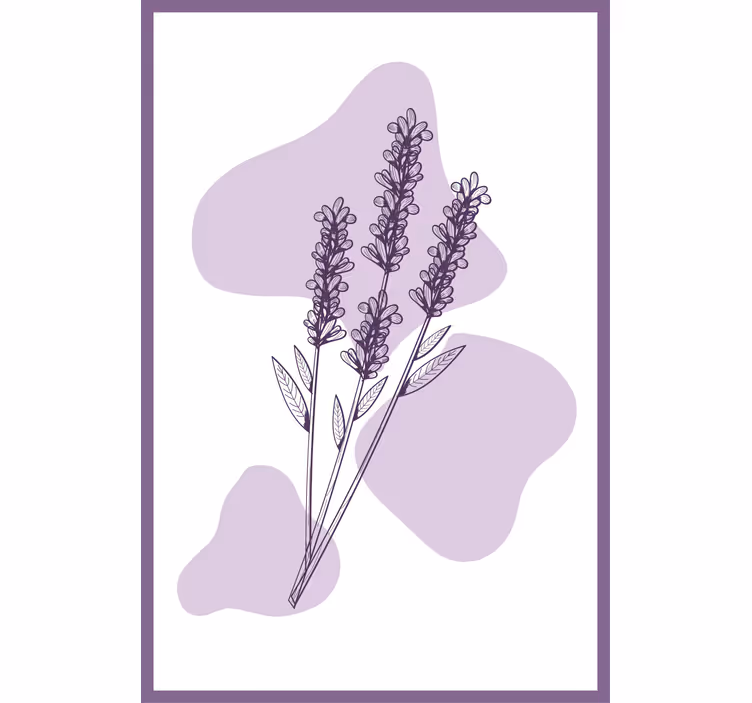 Lila falfestmények levendula rajzokkal - TenStickers