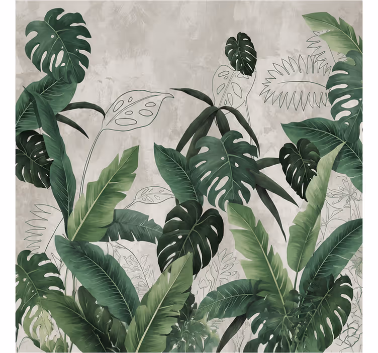 Monstera levelek természeti falikárpitok - TenStickers