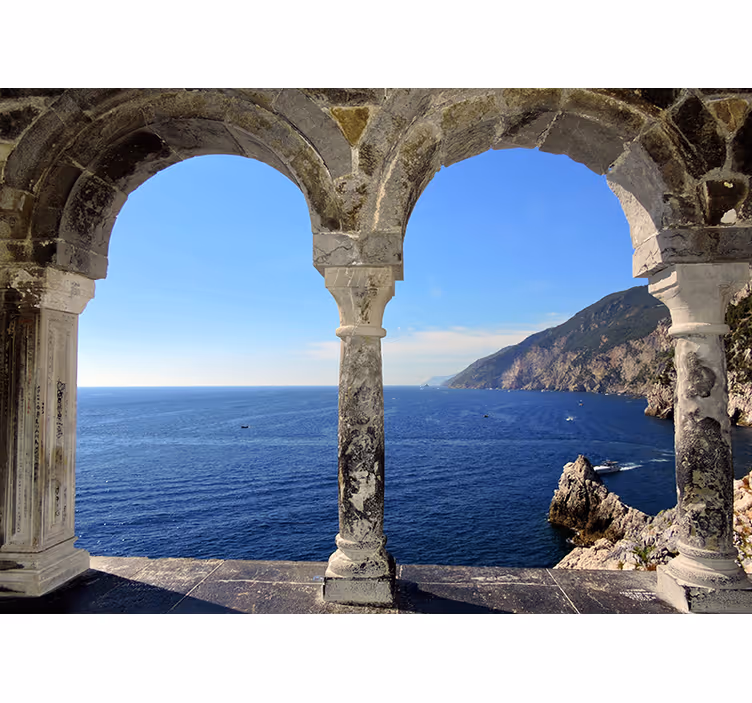Tengerparti boltívek 3d falfestmény - TenStickers