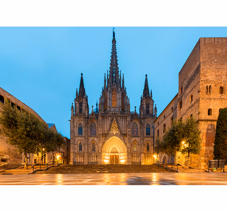 Barcelonai székesegyház városfali falfestmény - TenStickers