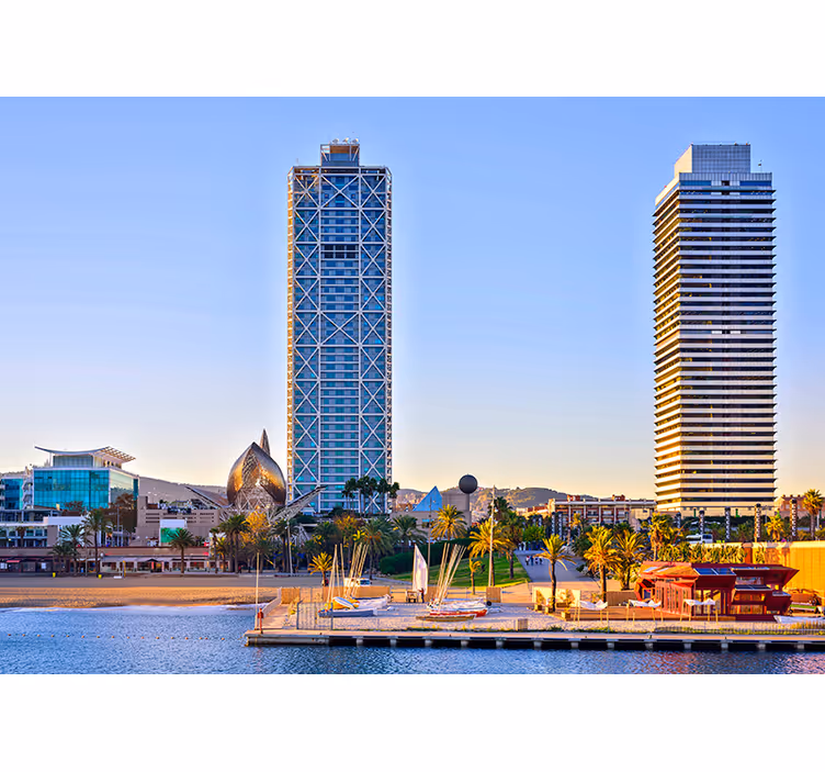 Puerto olímpico barcelona városfal falfestmény - TenStickers