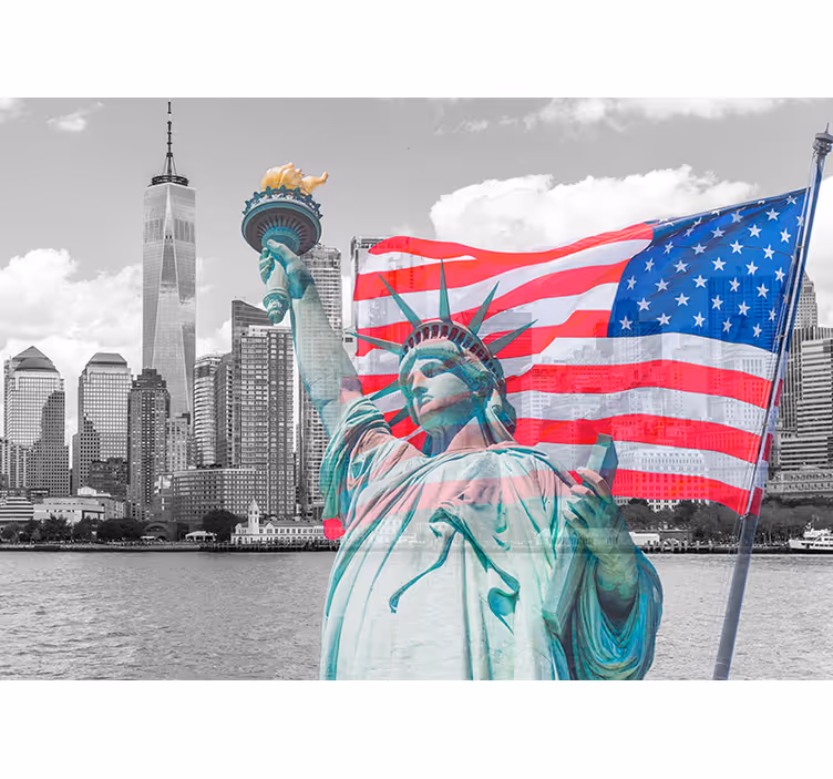 New york-i szobor new york falfestmény - TenStickers