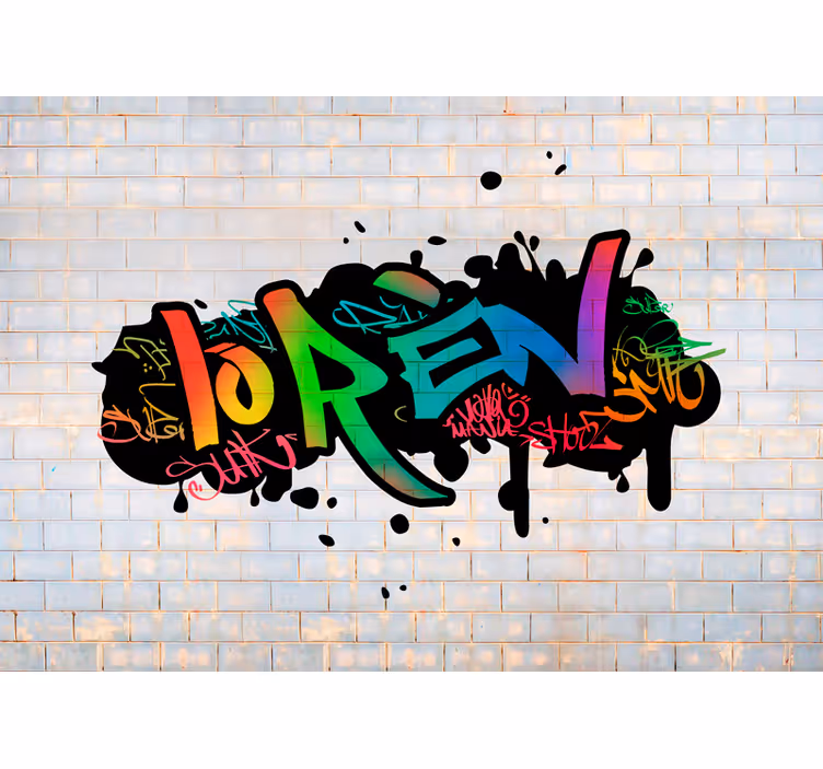 Személyre szabott színnév graffiti art falfestmény - TenStickers