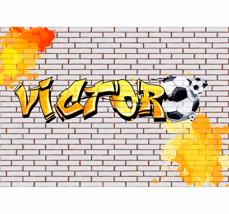 Futball egyedi tégla design Városi művészet fototapéta - TenStickers