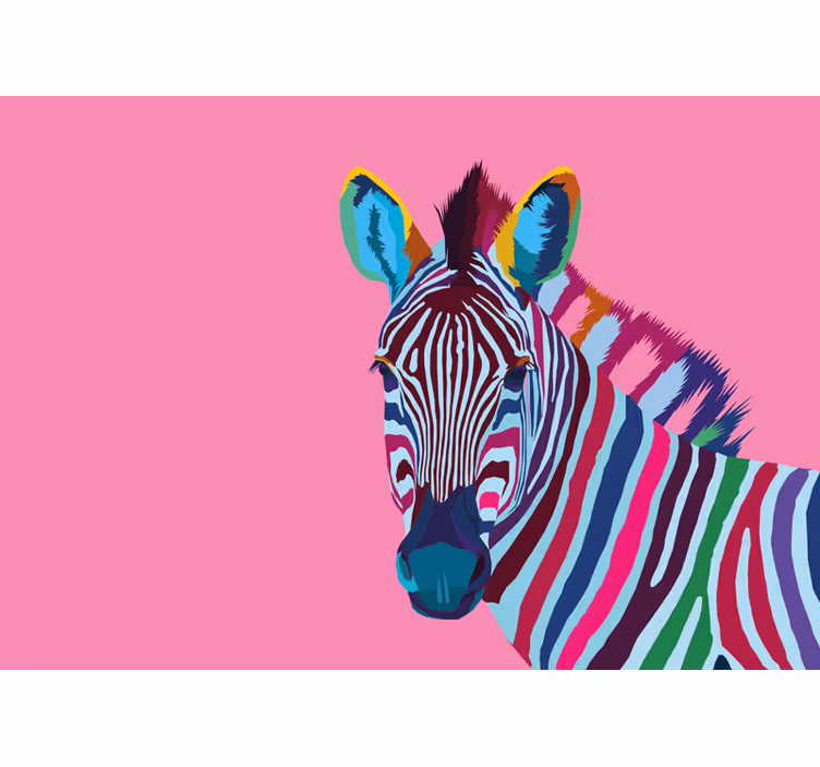 Zebra pop art állat falfestmény - TenStickers