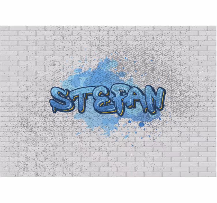 Kék graffiti egyedi falfestmény - TenStickers
