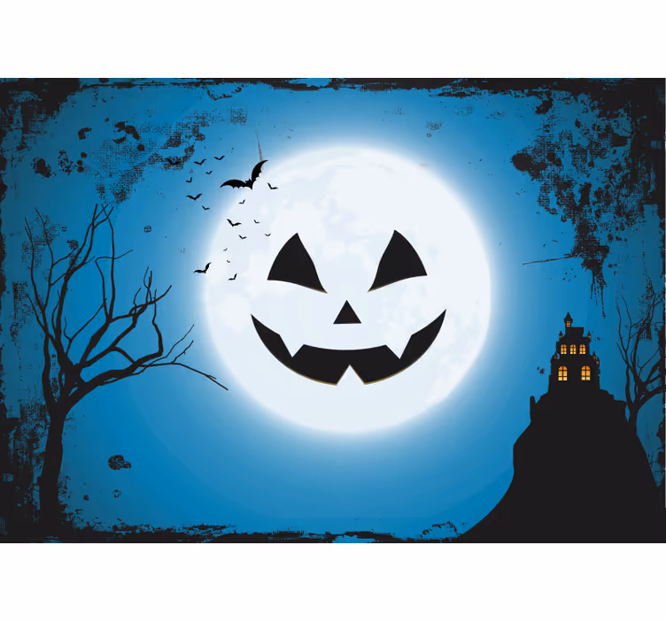 Hátborzongató tök vigyor Falfestmények Halloween - TenStickers