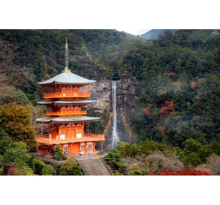 Történelmi japán pagoda Táj falfestmények - TenStickers