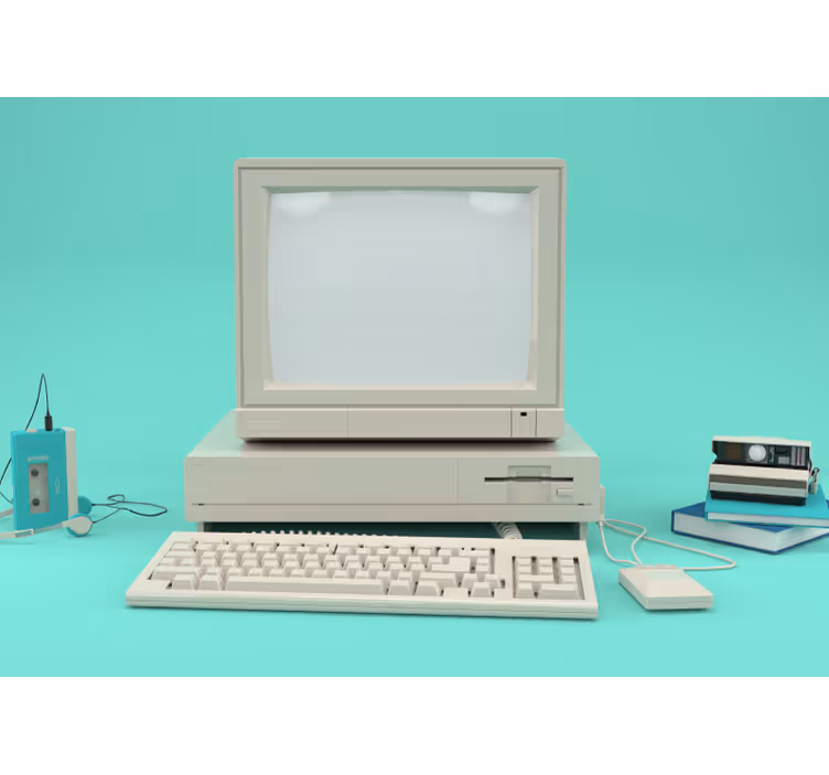 Régi pc vintage falfestmény - TenStickers