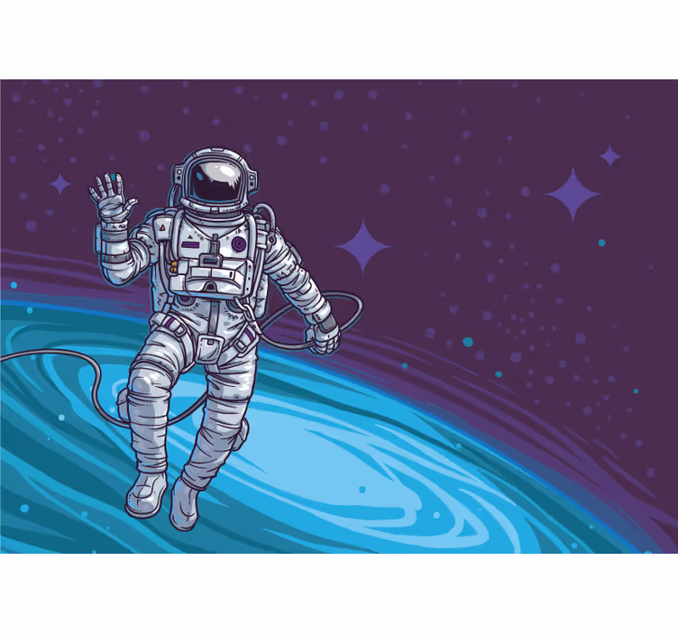 űrhajós elsodródva Tér falfestmény - TenStickers