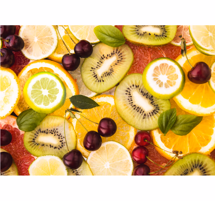 Citrus szeletek virág falfestmények - TenStickers