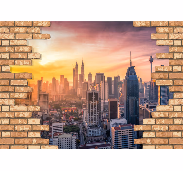 Kuala lumpur látkép városi falfestmény - TenStickers