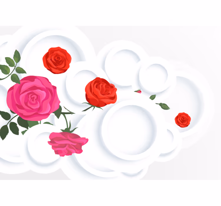 Rózsa virágkötészet Virág falfestmények - TenStickers