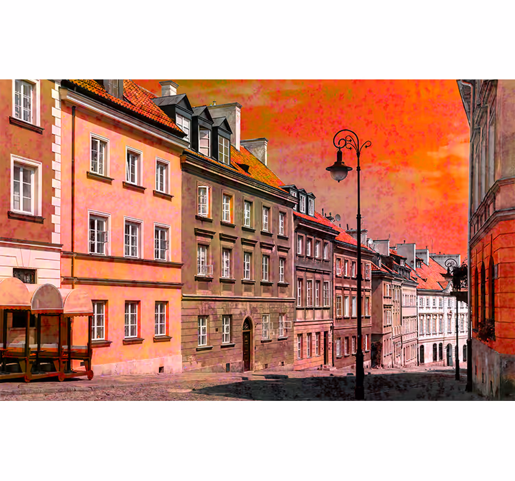 Bájos európai utca Városi falfestmény - TenStickers