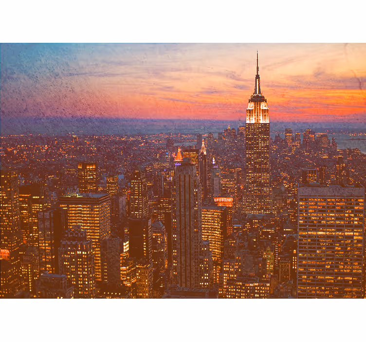 Empire state naplemente Városi falfestmény - TenStickers