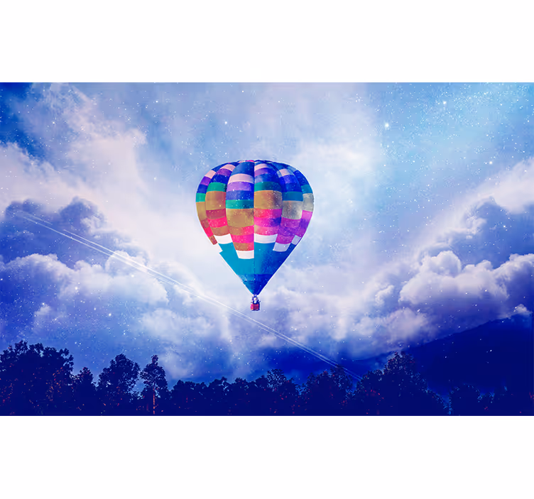 Színes hőlégballon Ég Fototapéta - TenStickers