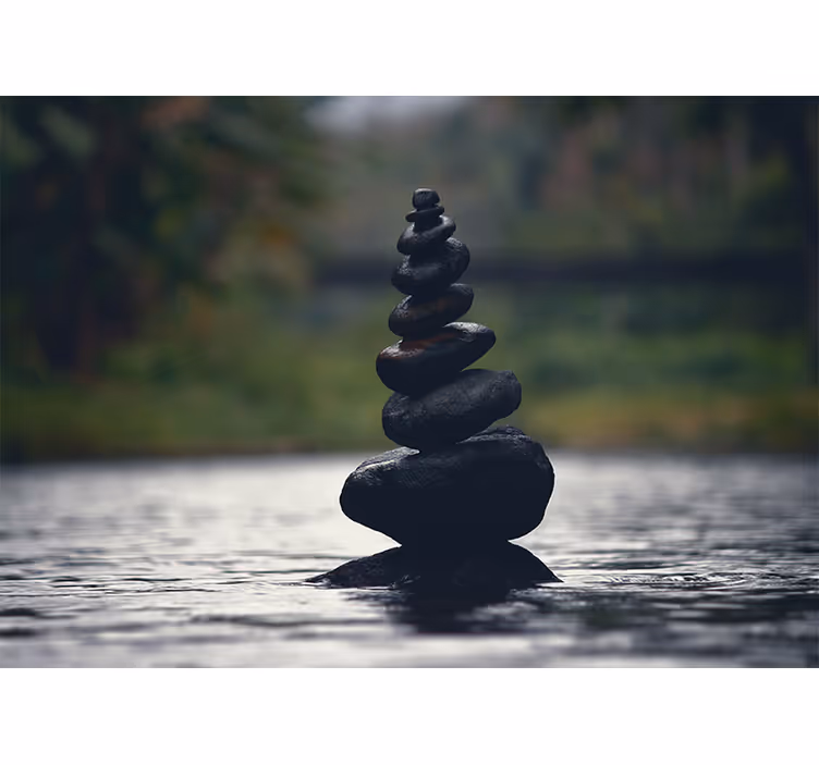 Halmozott kőmérleg Zen falfestmények - TenStickers