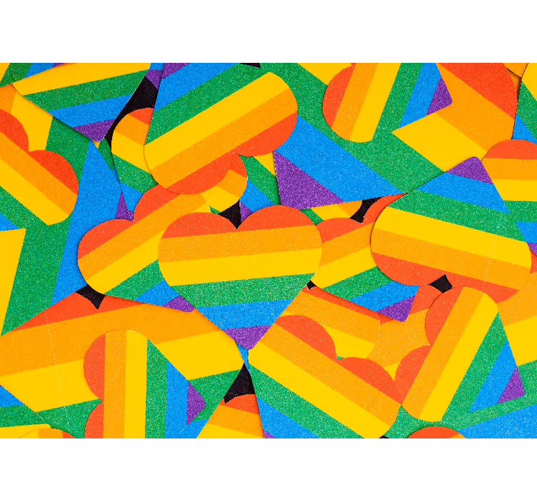 Színes szív minták Szerelem fototapéta - TenStickers