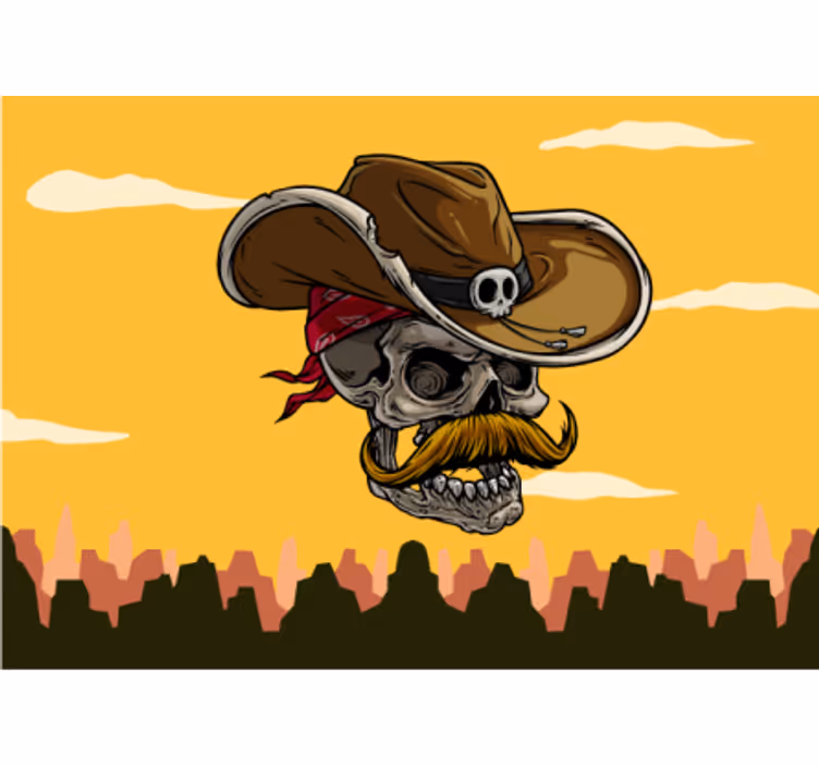 Cowboy koponya design Városi művészet falfestmények - TenStickers