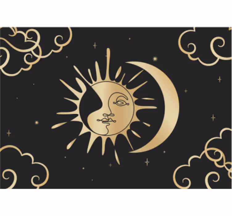 Nap és hold motívum fantázia falfestmény - TenStickers